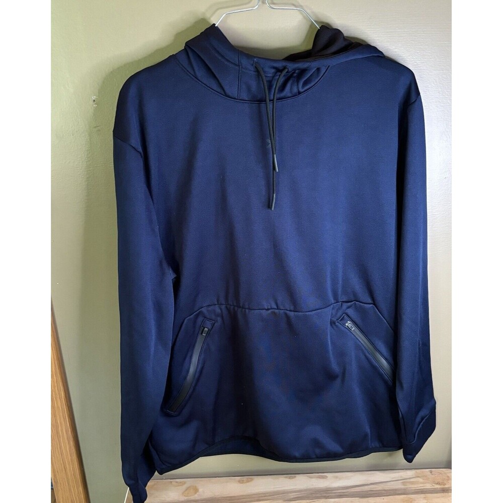 Xersion Quick Dri Pull Over Women’s Navy Blue Hoodie Size Large 100% Polyester
